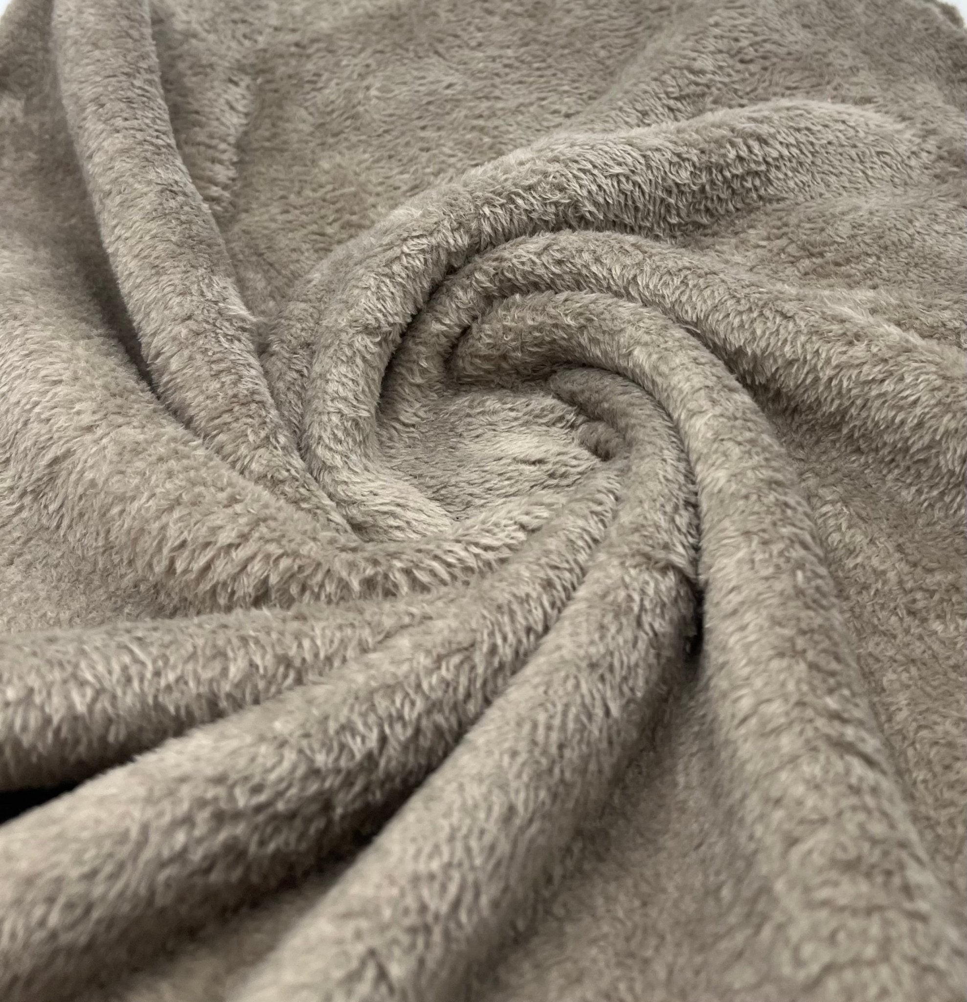 Mushroom Super Soft Plain Cuddle Fleece Fabric Blanket Loungewear - T9 Fabrics